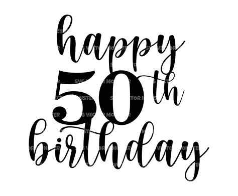 Happy 50th Birthday Svg Birthday Cake Topper Hello Fifty Etsy Uk