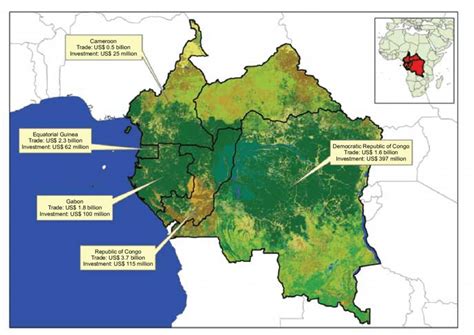Chinese Trade And Investment In The Congo Basin Region Map Of The