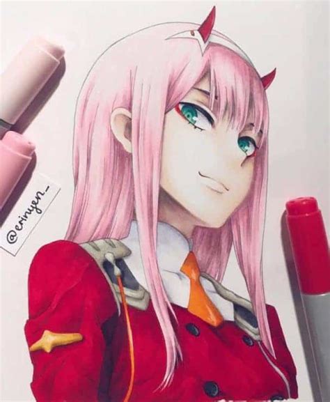 Anime Zero Two Drawing