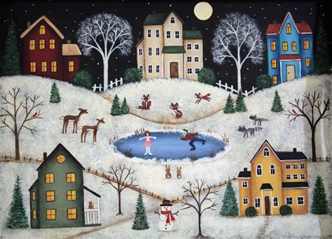 Christmas Folk Art Painting Primitive Wood By Ravensbendfolkart