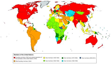 Members Of The United Nations By The Year Of Entry Maps On The Web