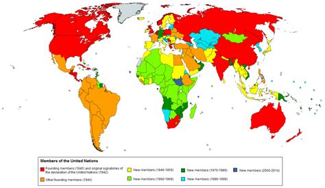 Members of the United Nations by the year of entry - Maps on the Web