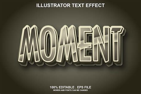 Premium Vector Moment Text Effect Editable