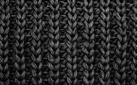 Texture Of A Black Knitted Sweater Closeup Dark Knitted Wool Material