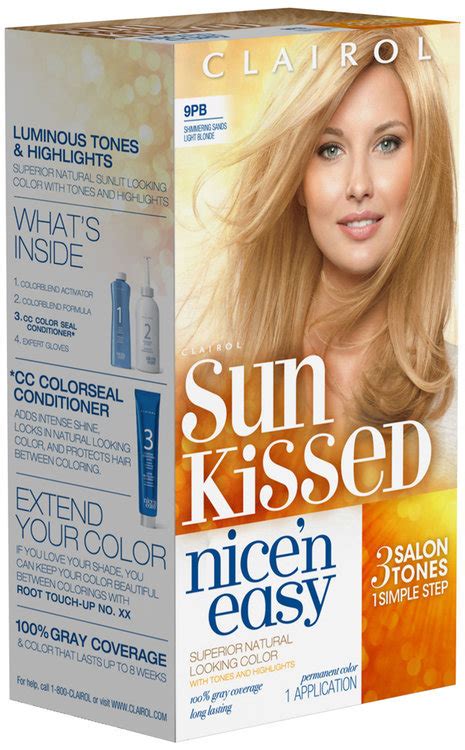 And when the sun shines. Clairol Sun Kissed Nice 'n Easy Hair Color 9PB Shimmering ...