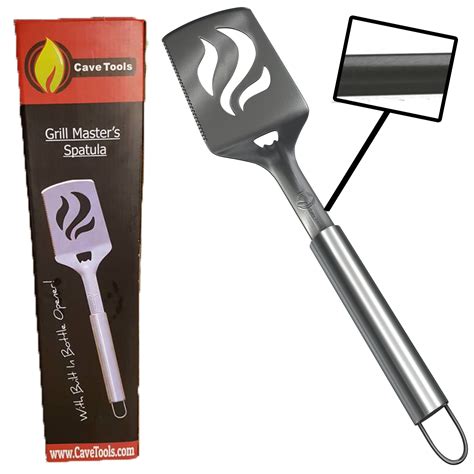 Barbecue Spatula With Bottle Opener Heavy Duty 20 Thicker Stainless Steel Wide Metal