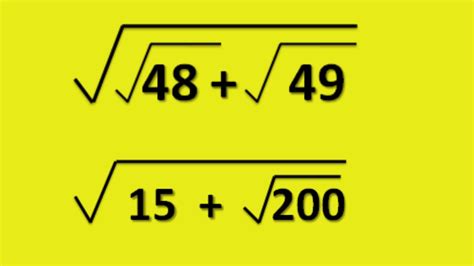 Nice Math Simplifying Radical Problems Olympiad Youtube