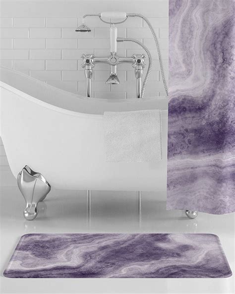 Amethyst Marble Bath Mat Purple Marble Bathroom Decor Geode Etsy