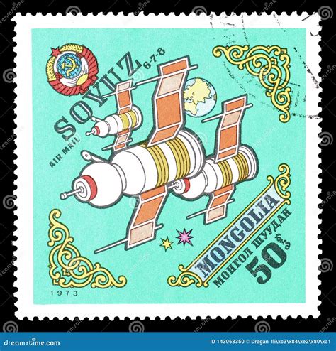 Space Exploration On Postage Stamps Editorial Image Image Of