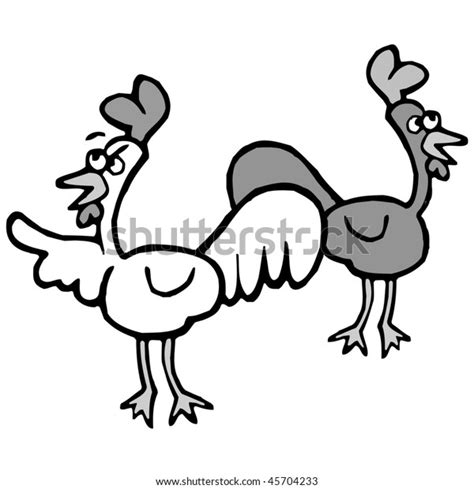 Art Illustration Two Cocks Stock Vector Royalty Free 45704233 Shutterstock