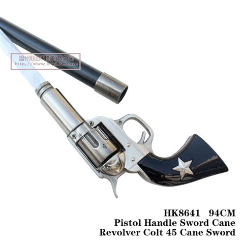 china pistol handle sword cane revolver colt 45 cane sword 94cm hk8641 china canes and sword price