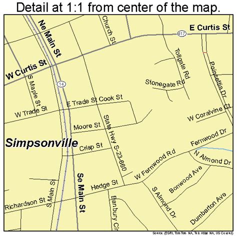 Simpsonville South Carolina Street Map 4566580