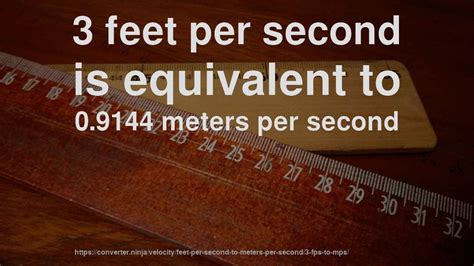3 Fts To Ms How Fast Is 3 Feet Per Second In Meters Per Second
