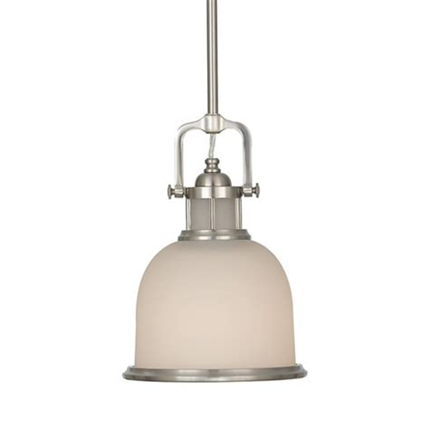 Feiss Parker Place Mini Brushed Steel And Pearl Glass Pendant Fitting