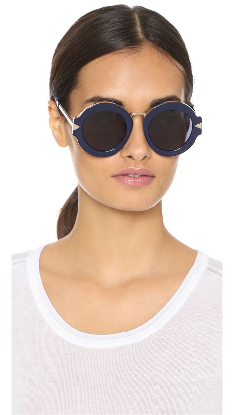 Lyst Karen Walker Special Fit Maze Sunglasses In Blue