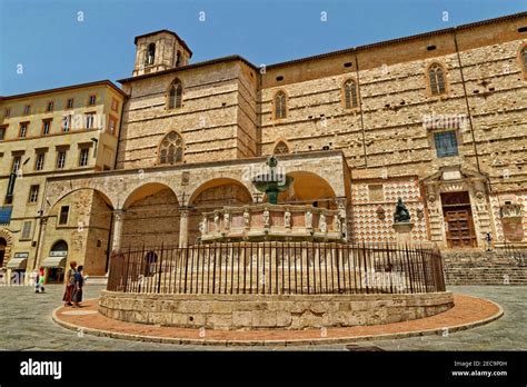 The Fontana Maggiore In The Piazza Iv Novembre At Perugia In Umbria