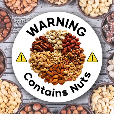 Contains Nuts Stickers 3 Designs Catering Labels Food Allergy Etsy Uk