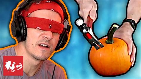 Blindfolded Pumpkin Carving Rt Life Youtube