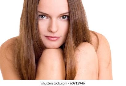 Naked Woman Sitting On White Background Stock Photo 60912946 Shutterstock