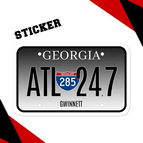 Gwinnett County Car Tag Sticker Atlanta Tag Atlanta Sticker | Etsy