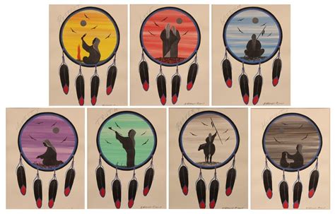 Seven Grandfather Teachings Native Art Painting Native