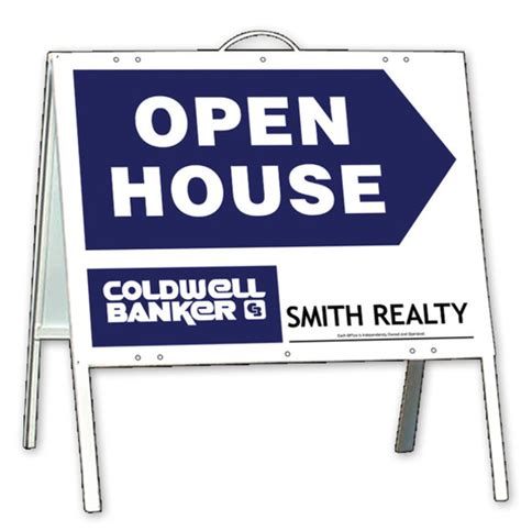 Coldwell Banker Angle Iron A Frame And Open House Sign Panel Unit 050