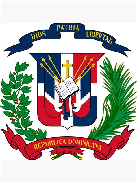 Coat Of Arms Of The Dominican Republic Sticker For Sale By Andytaveras Redbubble