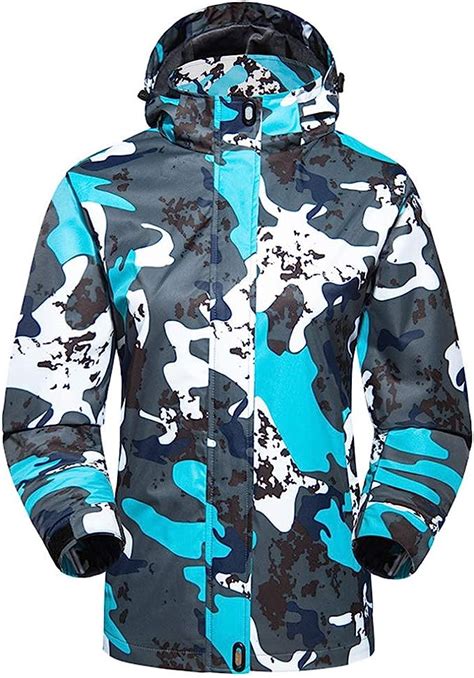 Yffushi Mens Waterproof Ski Jacket Camouflage Hooded Lightweight