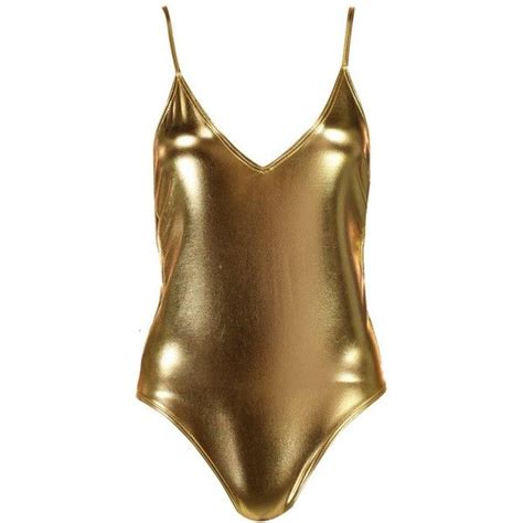 Boohoo Petite Lauren Low Back Metallic Swimsuit 780 Uah Liked On