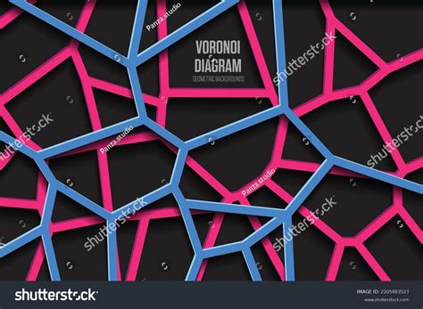 3d Geometric Background Abstract Voronoi Blocks Stock Vector Royalty