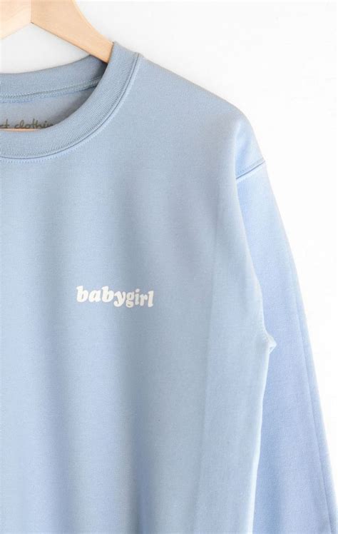 Nyct Clothing Babygirl Oversized Sweatshirt Light Blue Sweatshirts