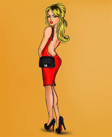 Vector Illustration Of Sexy Pin Up Blonde Download Free Vectors