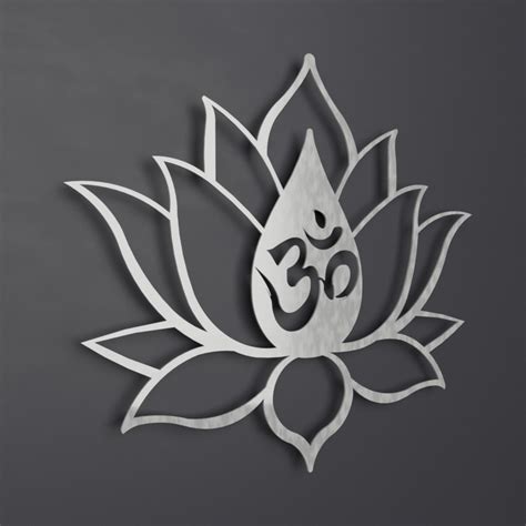Om Symbol Lotus Flower 3d Metal Wall Art 36w X 31h X 025d Arte