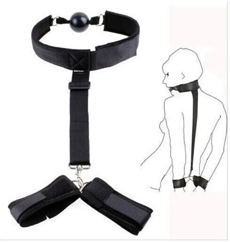 Flirting Restraint Mouth Gags Ball Back Handcuff Binding Couples Adults