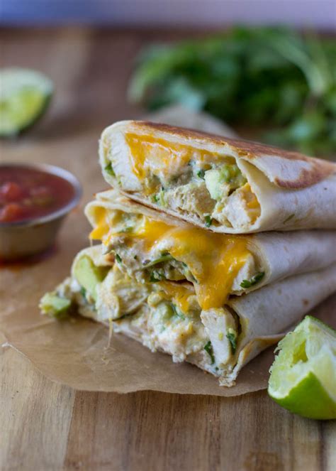 Grill a wrap filled with chicken, ranch, and mozzarella for a hearty meal or create a lighter wrap filled with in general, chicken wraps are slightly healthier than sandwiches because they contain fewer. 10 Minute Healthy Crispy Chicken and avocado Wraps | Gimme ...
