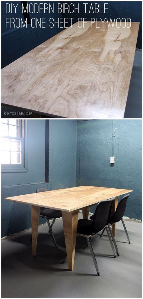 If you are looking to build your own table, and didn't wish to use a number of different materials or hardware pieces, consider this table build from a single sheet of plywood. DIY Modern Birch Table from One Sheet of Plywood - | Decor ...