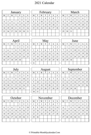 The print2021calendar.com website holds the printable calendars. Printable Monthly Calendar 2021