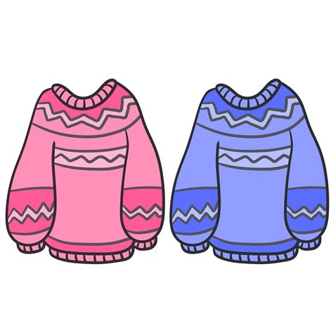 Sweater And Warm Woolen Pullover Set Of Cartoon Illustration 5482931