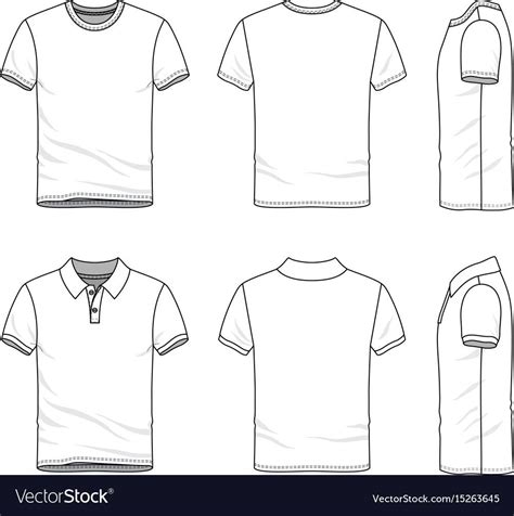 Male Clothing Set Blank Vector Templates Of White T Shirt And Polo