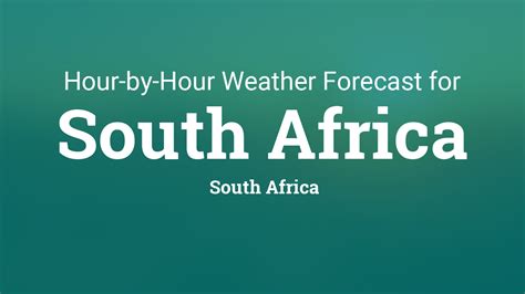 Hourly Forecast For South Africa South Africa