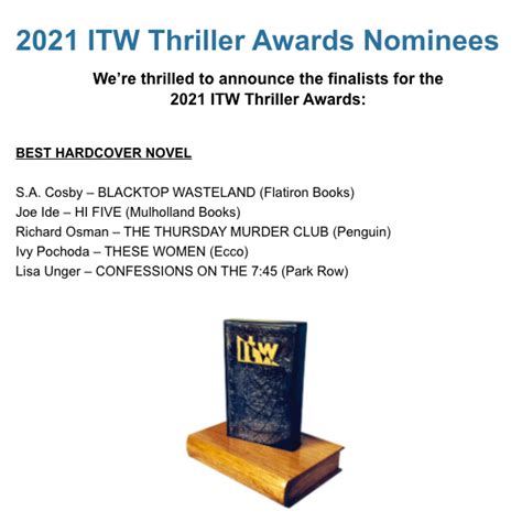 Itw Thriller Awards Nominee — Confessions On The 745 Lisa Unger
