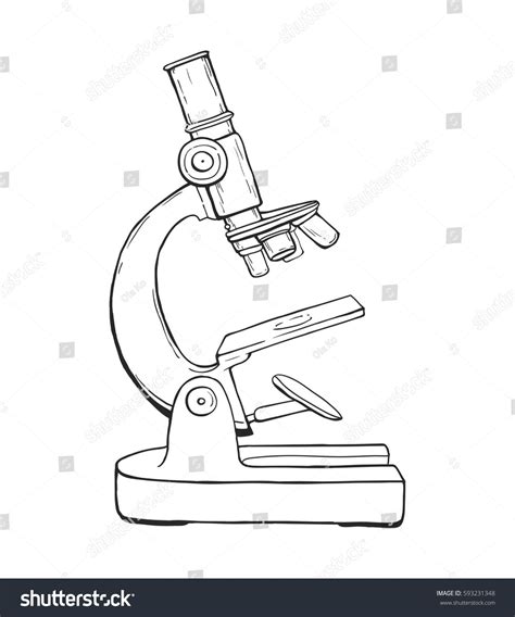 Line Style Vector Illustration Of Microscope Logo Of Microscope
