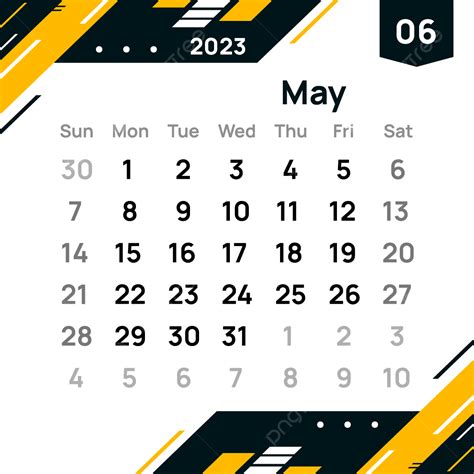 Calendar Stylish Geometric Month May 2023 Template Calendar Stylish