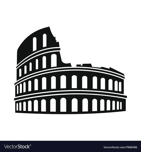Roman Colosseum Icon Simple Style Royalty Free Vector Image