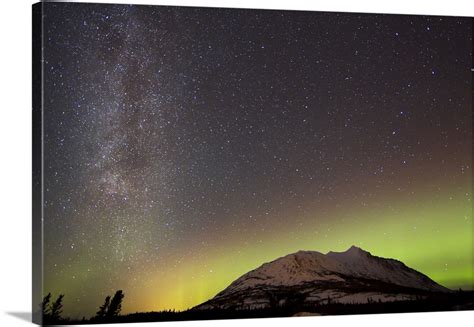 Aurora Borealis And Milky Way Over Carcross Desert Canada Wall Art