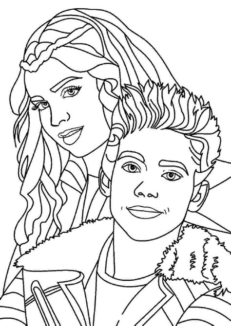 Mal And Evie From Descendants Coloring Pages Coloring Pages