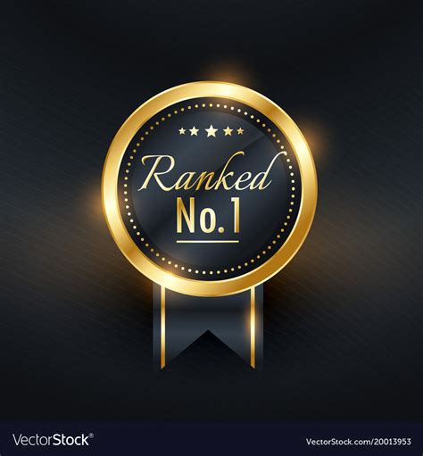 Ranked No 1 Business Label Design Royalty Free Vector Image