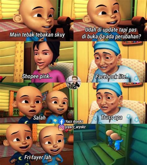 Upin dan ipin adalah dua bocah kembar yang diasuh oleh kak ros dan mak uda. Meme Upin dan Ipin Indonesia di 2020 | Cartoon jokes, Meme ...