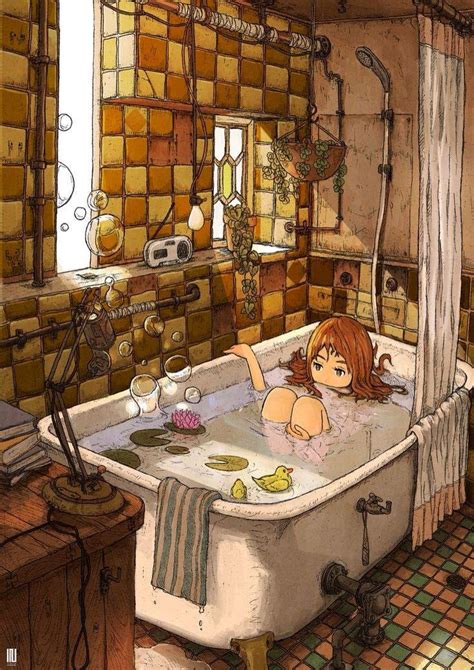 Bathroom background | Art, Anime art, Drawings