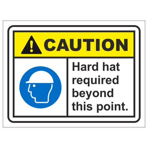 Caution Hard Hat Required Beyond This Point Sign Ppe Signs Safety